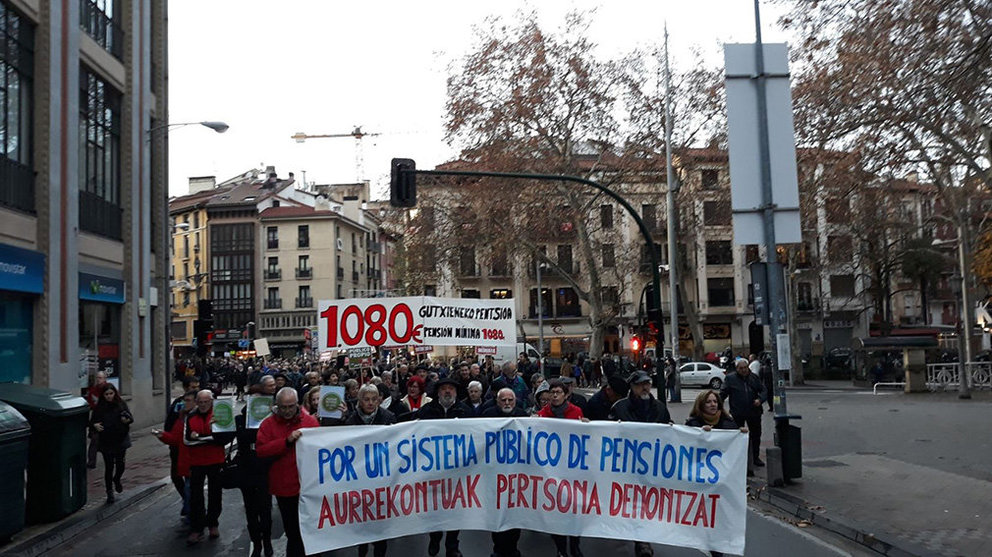 Manifestación de pensionistas en Pamplona EUROPA PRESS