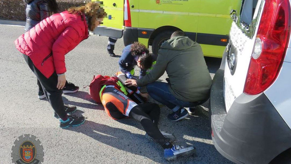 Un joven ciclista herido tras chocar con un vehículo en Tudela POLICÍA LOCAL