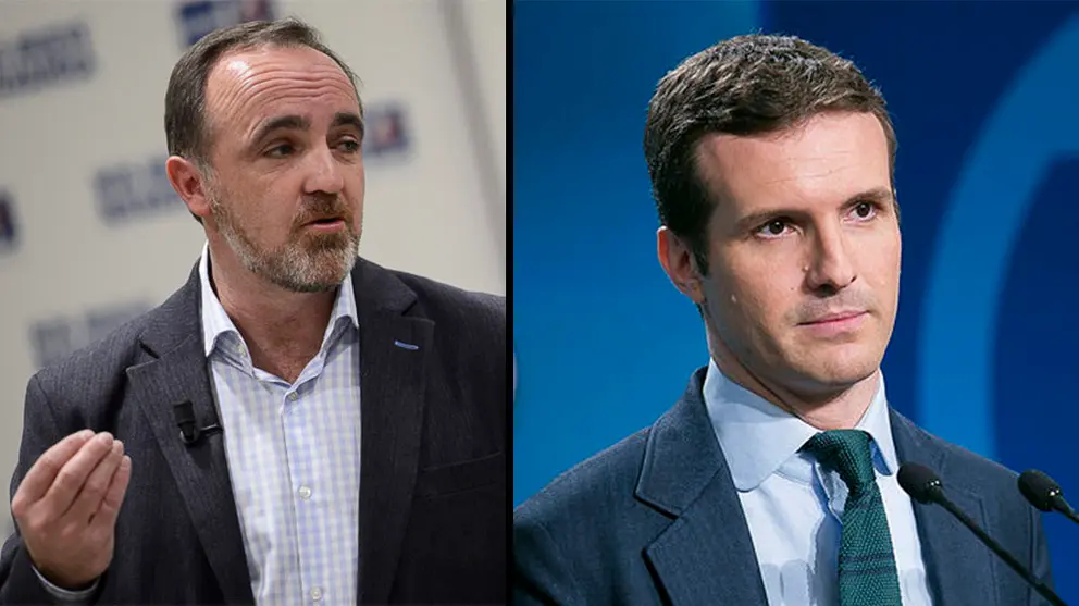 Pablo Casado, presidente del PP, y Javier Esparza, presidente de UPN, en un montaje. NAVARRA.COM