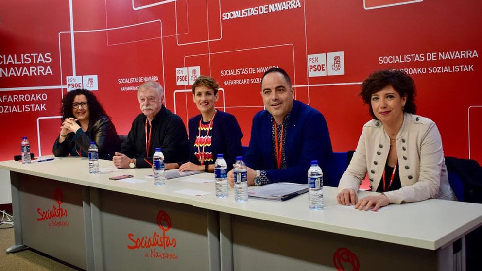 La líder del PSN, María Chivite, en el comité regional de los socialistas navarros CEDIDA