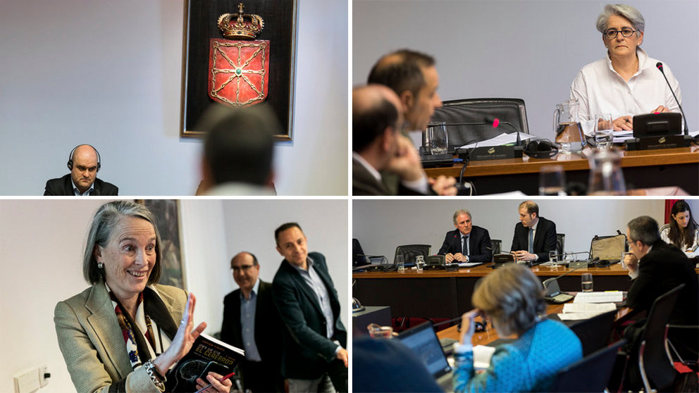 Imágenes de algunas de las comparecencias en la comisión de investigación sobre Sodena llevada a cabo en el Parlamento de Navarra NAVARRACOM