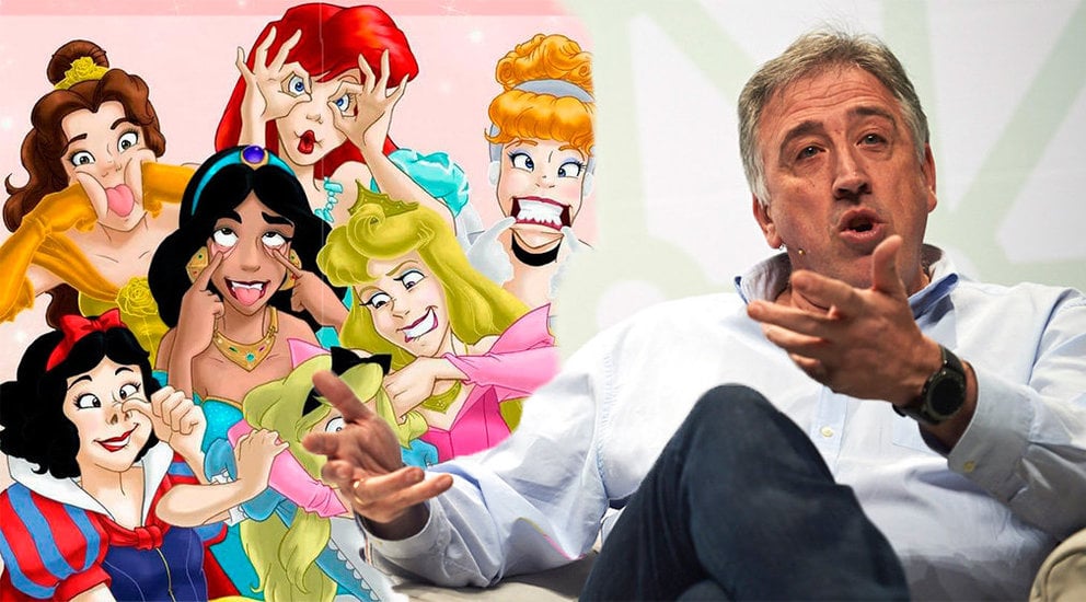 Fotomontaje del alcalde de Pamplona con unas princesas Disney NAVARRACOM
