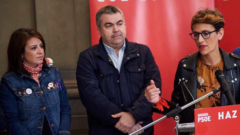 La vicesecretaria general del PSOE, Adriana Lastra, participa en un acto de homenaje a los socialistas asesinados y represaliados de la República. MIGUEL OSÉS 2