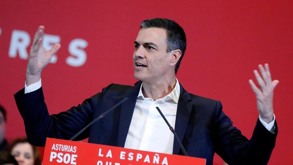 Pedro Sánchez durante un acto electoral del PSOE EFE