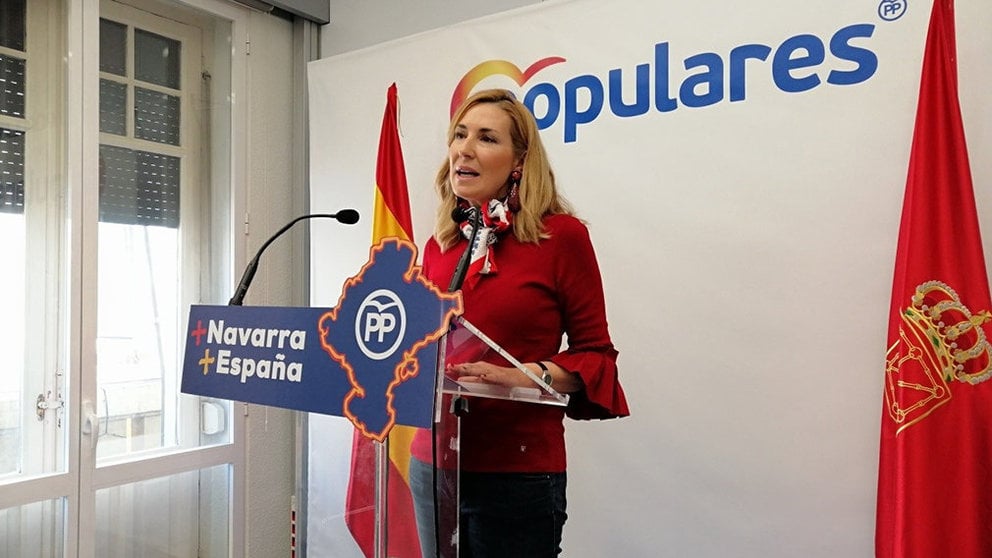 Ana Beltrán, presidenta del PPN, en rueda de prensa. EUROPA PRESS