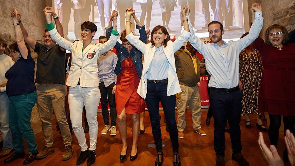 Presentación de la candidatura del PSN al Ayuntamiento de Pamplona con la presencia de Maite Esporrín y María Chivite (23). IÑIGO ALZUGARAY