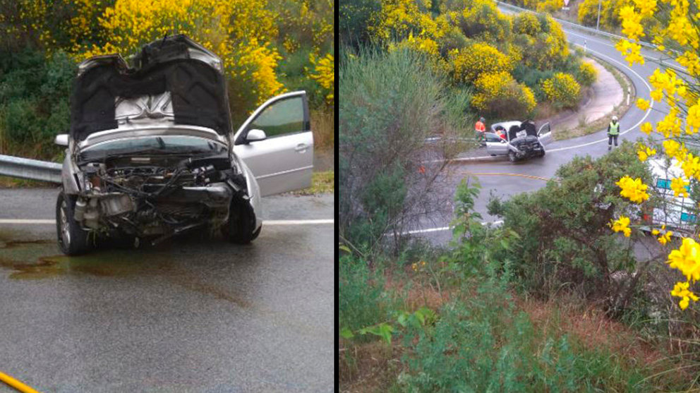 Accidente de tráfico ocurrido en la Autovía del Camino, en Mañeru POLICÍA FORAL
