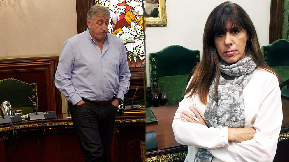 Joseba Asirón, cabeza de lista de EH Bildu, y Maite Esporrín, candidata del PSN ARCHIVO