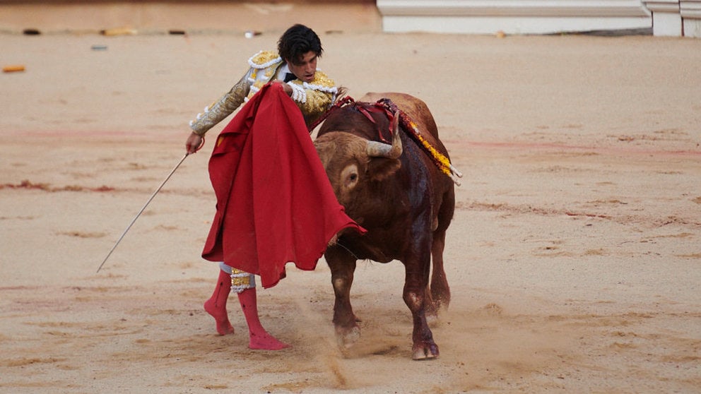 Segunda corrida de la Feria del Toro de San Fermín 2019 con toros de Puerto de San Lorenzo para Emilio de Justo, López Simón y Ginés Marín. PABLO LASAOSA