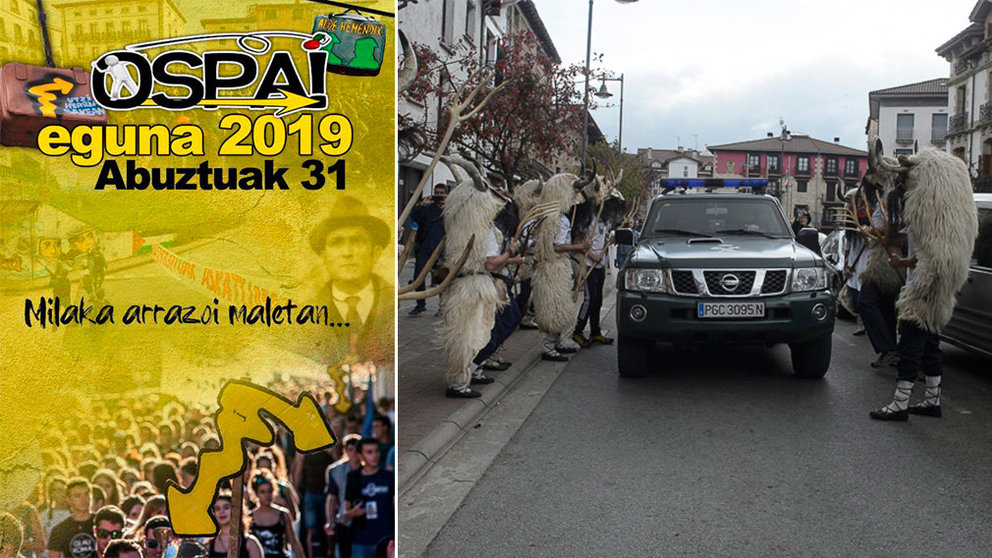 Cartel de la celebración del Ospa Eguna, una nueva jornada de acoso y humillación contra la Guardia Civil en Alsasua. NAVARRACOM