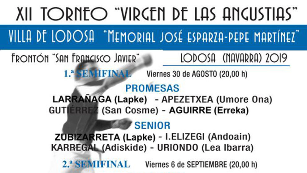 Cartel del torneo Virgen de las Angustias en Lodosa.