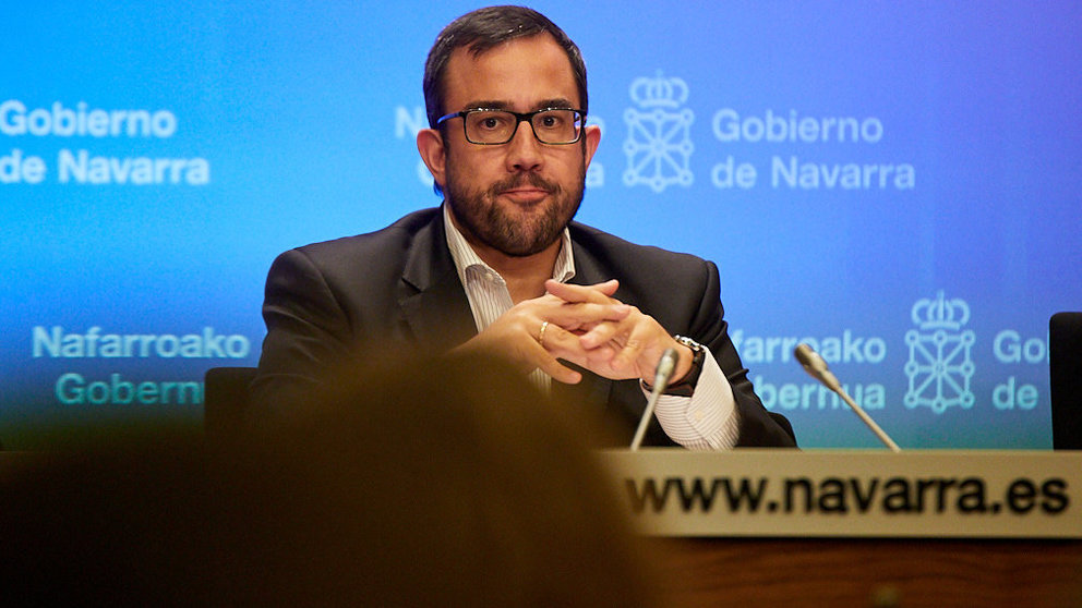 Rueda de prensa para informar sobre los acuerdos adoptados en la sesión de Gobierno de Navarra. IÑIGO ALZUGARAY
