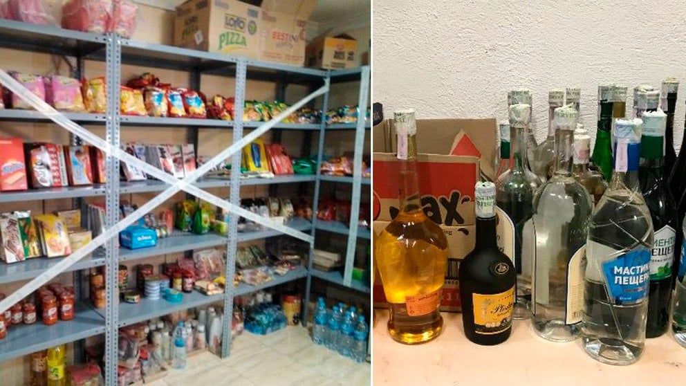 Incautación de alimentos y bebidas alcoholicas en un local de la Cuenca de Pamplona GUARDIA CIVIL