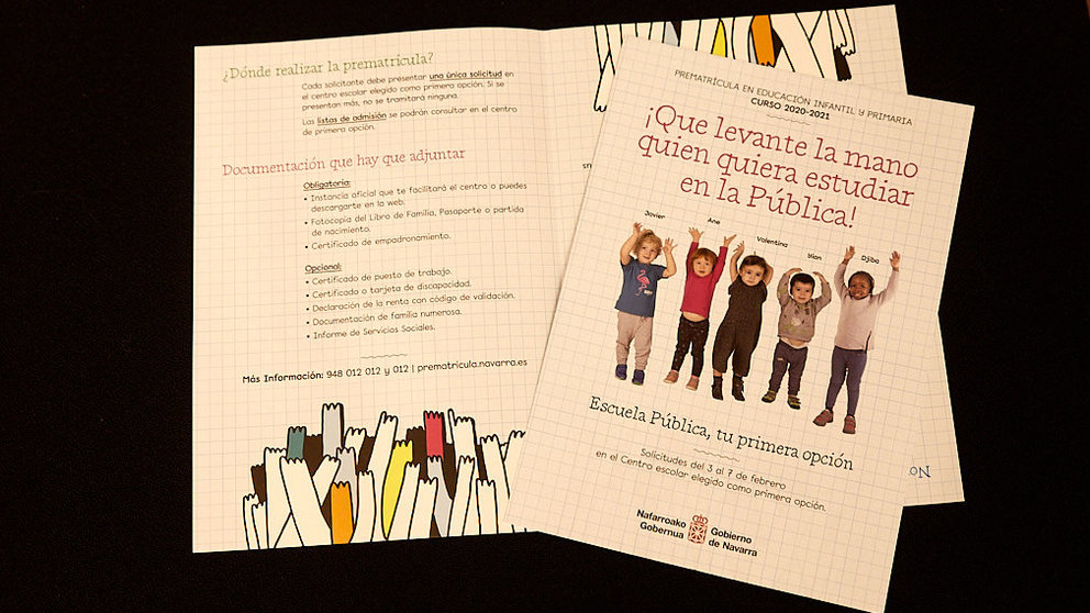 Presentaciçon de la campaña de prematriculación en Educación Infantil y Primaria para el curso 2020/21. IÑIGO ALZUGARAY