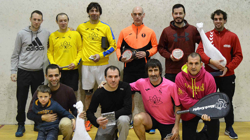 Premiados en el torneo de Squash-57 en la Universidad de Navarra. Cedida.