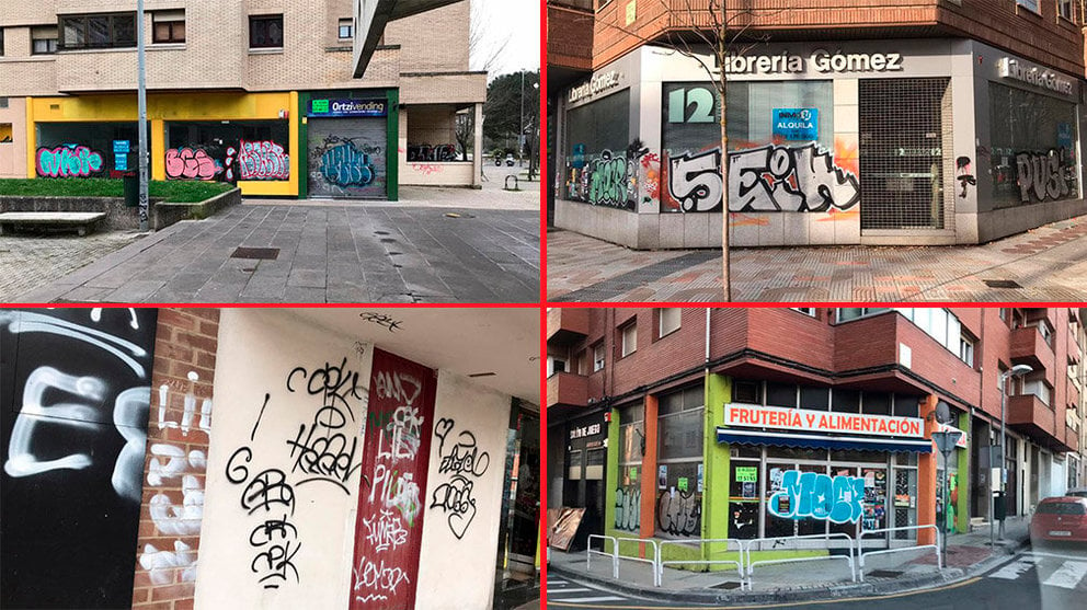 Grafitis en varias calles de Pamplona NAVARRACOM