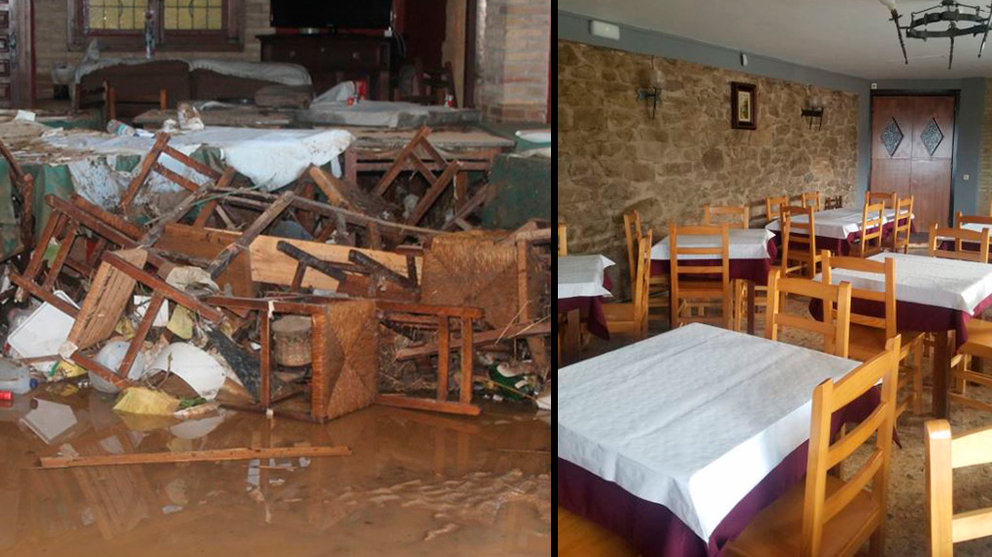 Cambio en el interior del restaurante El Maño por los destrozos de la riada CEDIDA