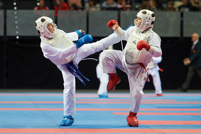 Liga nacional infantil de Karate celebrada en el Navarra Arena de Pamplona. MIGUEL OSÉS