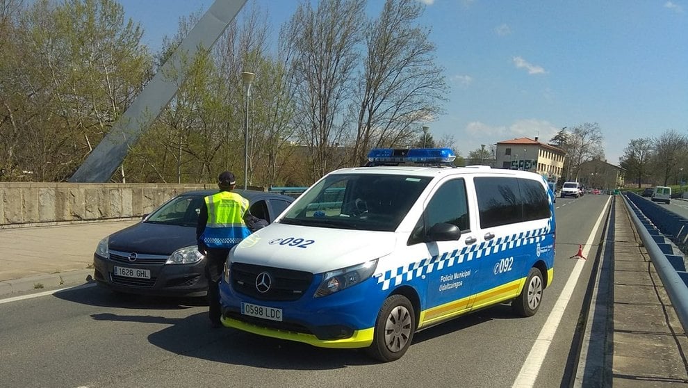 Control de la Policía Municipal de Pamplona con motivo del confinamiento domiciliario por el estado de alarma. POLICÍA MUNICIPAL DE PAMPLONA