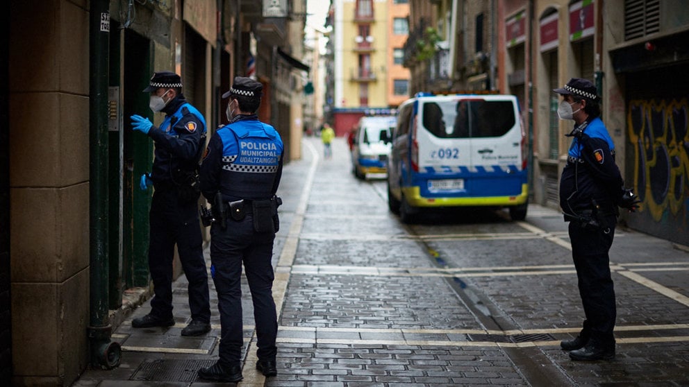 Policia municipal de Pamplona durante la crisis del coronavirus. Miguel Osés.