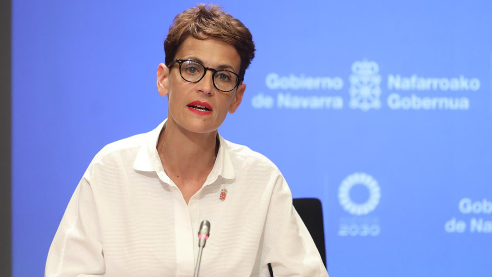 María Chivite, presidenta del Gobierno de Navarra, valora el pase de la comunidad a la Fase 1 de la desescalada. CEDIDA