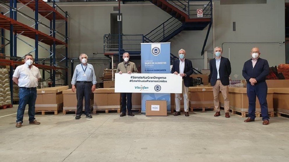 La plantilla de Viscofan dona 1.650 kilos de productos de alimentación al Banco de Alimentos de Navarra. - VISCOFAN