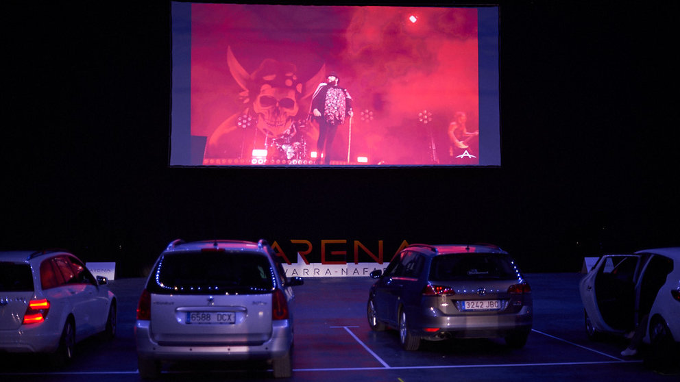 El Navarra Arena reabre sus puertas para una sesión de cine en el comienzo de la Fase 2. MIGUEL OSÉS