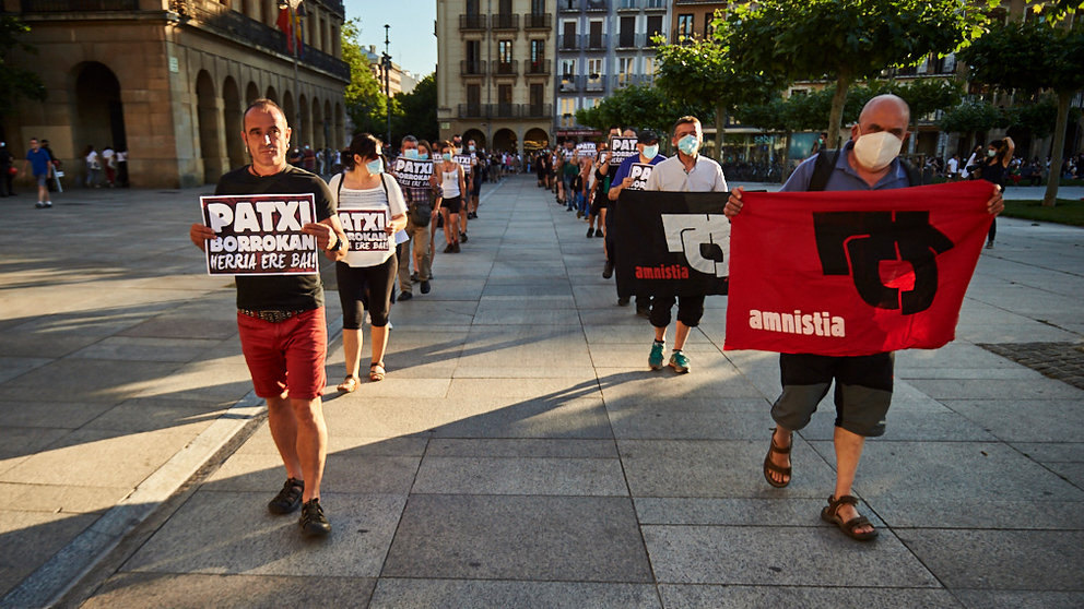 Manifestación ilegal a favor del etarra Patxi Ruiz. PABLO LASAOSA
