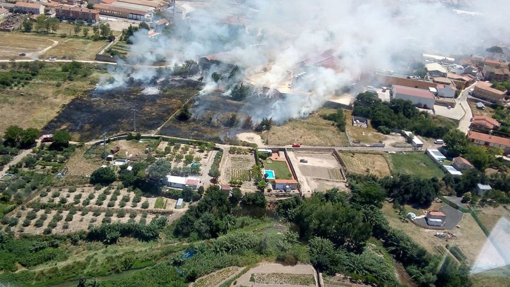 Imagen de archivo de un incendio ocurrido en Cintruénigo. BOMBEROS DE NAVARRA