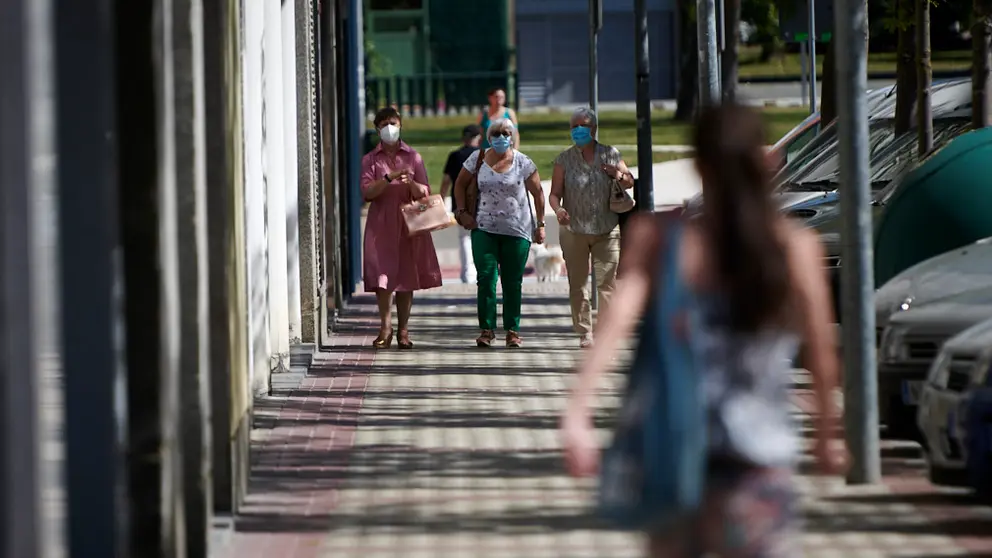 El barrio Mendillorri de Pamplona, durante el rebrote de coronavirus. PABLO LASAOSA