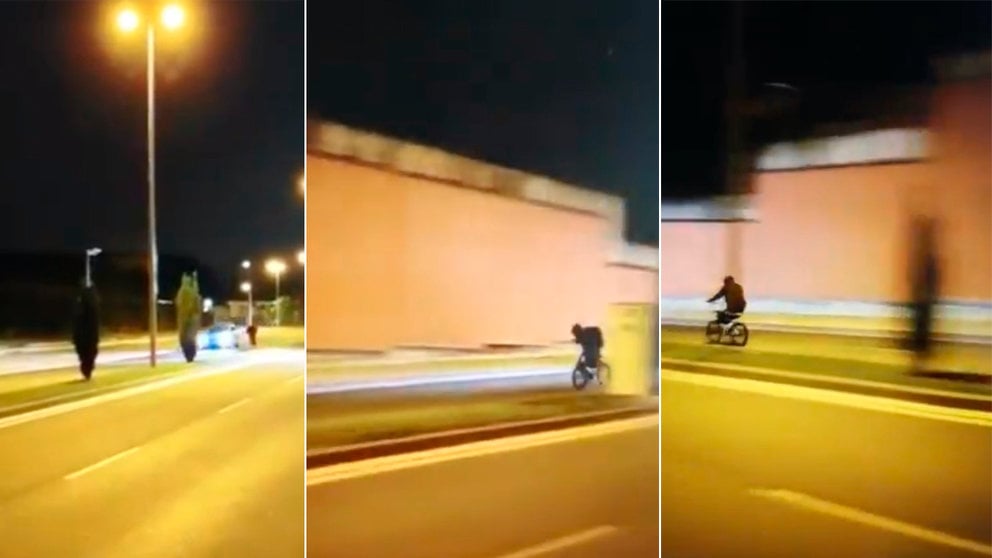 Dos jóvenes denunciados en Pamplona por usar un coche de lanzadera para que un ciclista 'hiciese saltar' un radar POLICÍA MUNICIPAL DE PAMPLONA