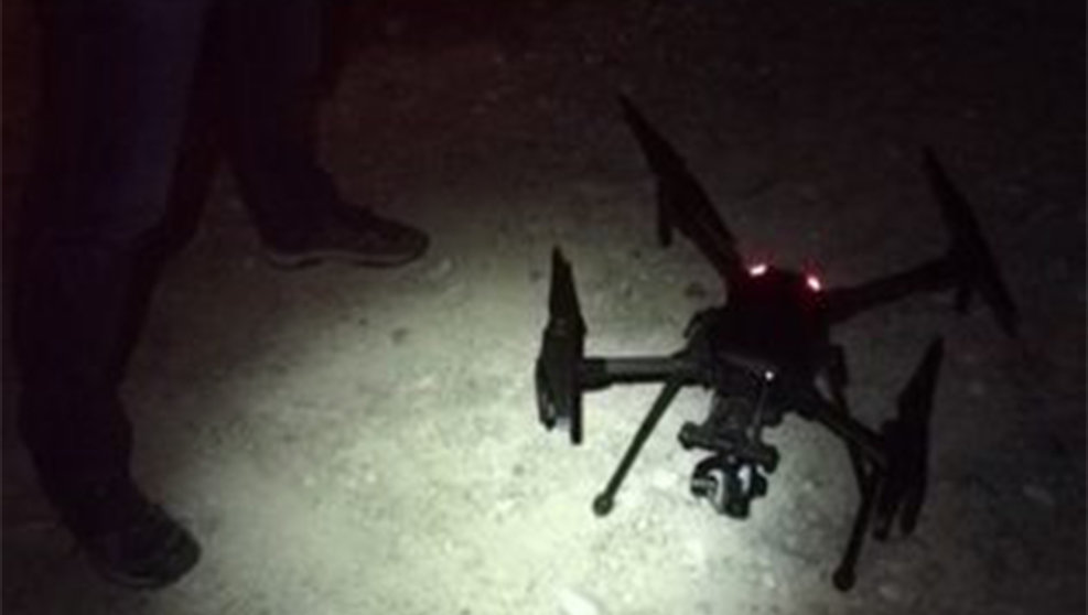 Dispositivo de búsqueda de la Policía Foral con un dron para localizar a un hombre desaparecido en Miranda de Arga POLICÍA FORAL
