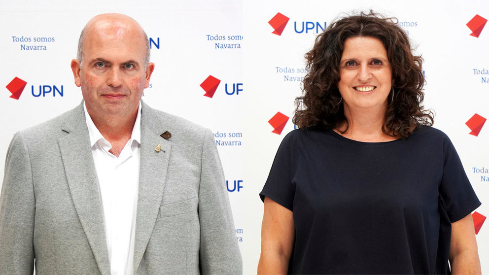 Montaje con Pachi Pérez y Marta Álvarez, nuevos secretario de Organización y coordinadora de Acción Política de UPN. UPN
