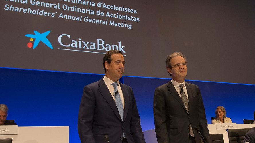 Jordi Gual, presidente, y Gonzalo Gortázar, consejero delegado de CaixaBank. CEDIDA
