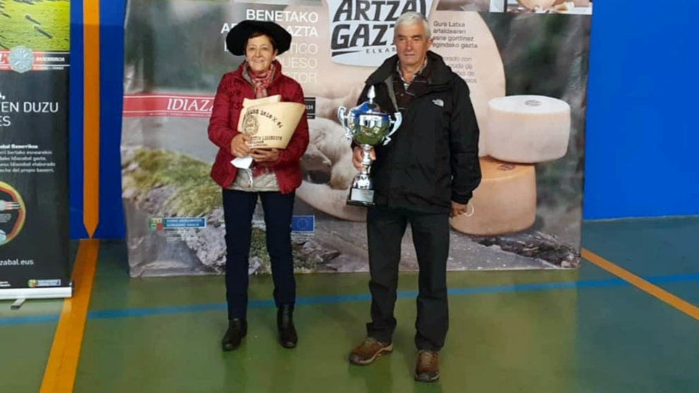 Ángel Linzoain, de la quesería Atekoa de Iragi, ha ganado el XXXIX concurso de quesos elaborados con leche de oveja latxa de Navarra. CEDIDA