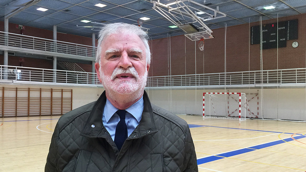 Javier Sobrino, presidente del Basket Navarra, en el pabellón Arrosadía. Navarra.com