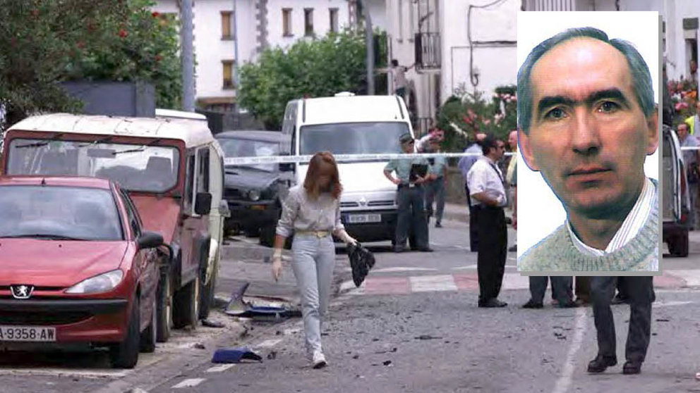 Imagen del atentado contra José Javier Múgica en Leiza el 14 de julio de 2001