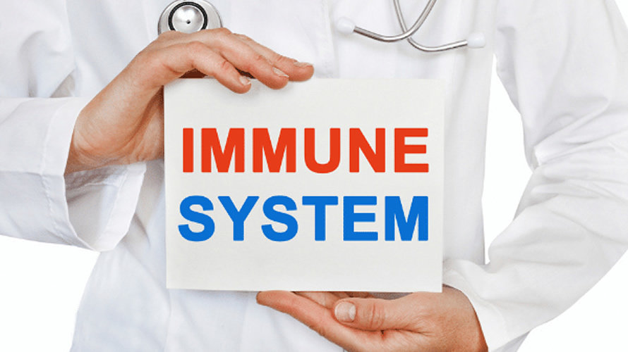 Un médico sostiene un cartel que hace referencia al sistema inmunitario. CEDIDA