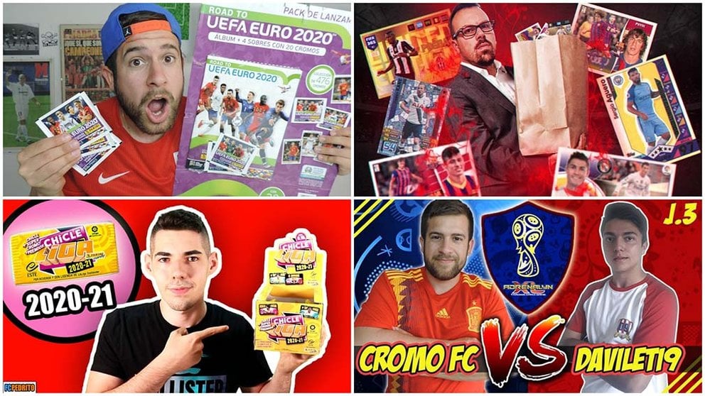 Algunos de los &#39;youtubers&#39; de los cromos de fútbol que triunfan en la red: Cromo FC, Papadry o Football Cards Pedrito.