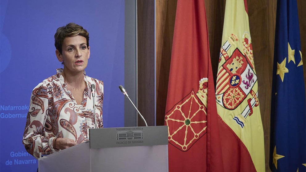 Rueda de prensa de la presidenta de Navarra, María Chivite. Eduardo Sanz / Europa Press