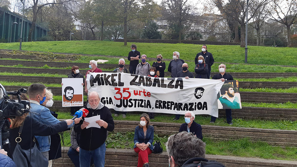 Uno de los actos organizados con motivo del 35 aniversario de la muerte del navarro Mikel Zabalza. TWITTER