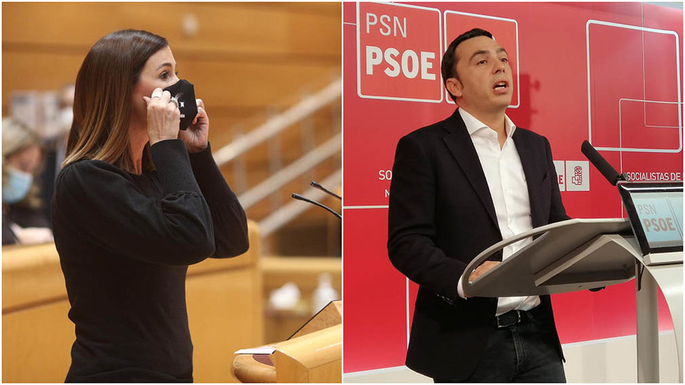 Los senadores navarros Ruth Goñi (Cs) y Toni Magdaleno (PSN).