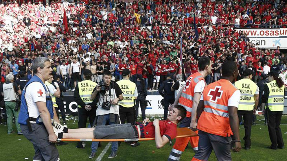 Partido Osasuna - Betis en mayo de 2014 en el estadio de El Sadar. Efe.