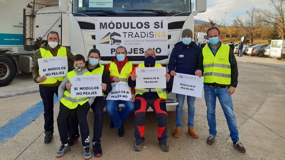 Protesta de la Asociación de Transportistas Autónomos de Navarra. TRADISNA