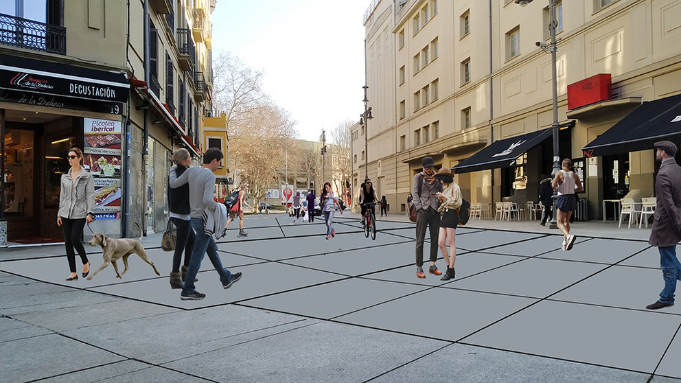 Recreación de la calle Duque de Ahumada, según el proyecto presentado por EH Bildu. CEDIDA