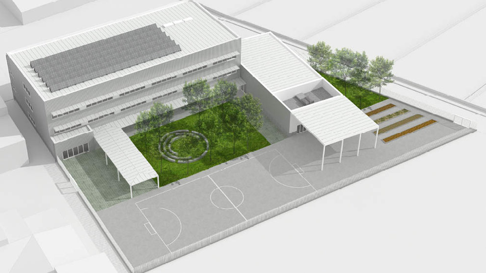 Imagen del proyecto del nuevo instituto de Aoiz. GOBIERNO DE NAVARRA