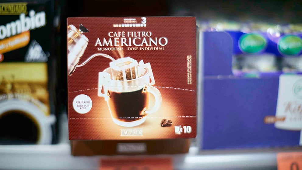 Café Filtro Americano Hacendado en el lineal de Mercadona. CEDIDA