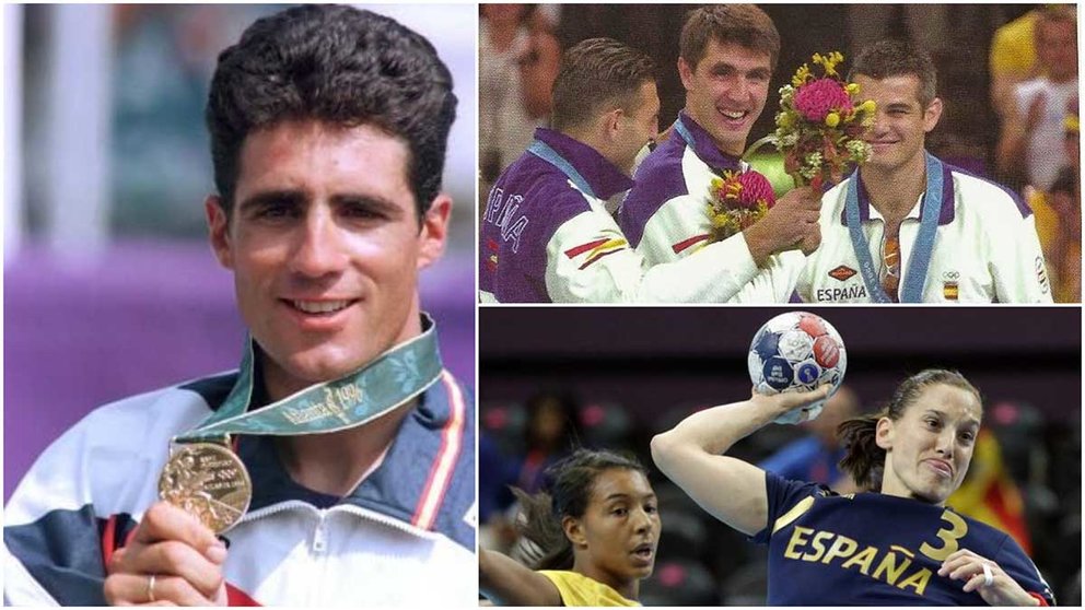 Induráin, Garralda y Barnó, trres navarros que han conseguido una medalla olímpica en los Juegos Olímpicos. ARCHIVO