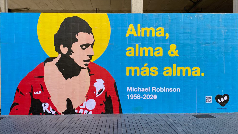 Imagen del nuevo mural en homenaje a Michael Robinson. ARCHIVO