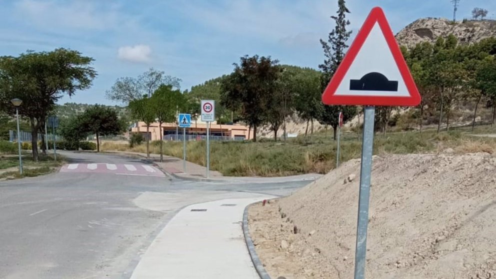 Estado actual de las obras de mejora del acceso peatonal a la zona de servicios de Valtierra. GOBIERNO DE NAVARRA